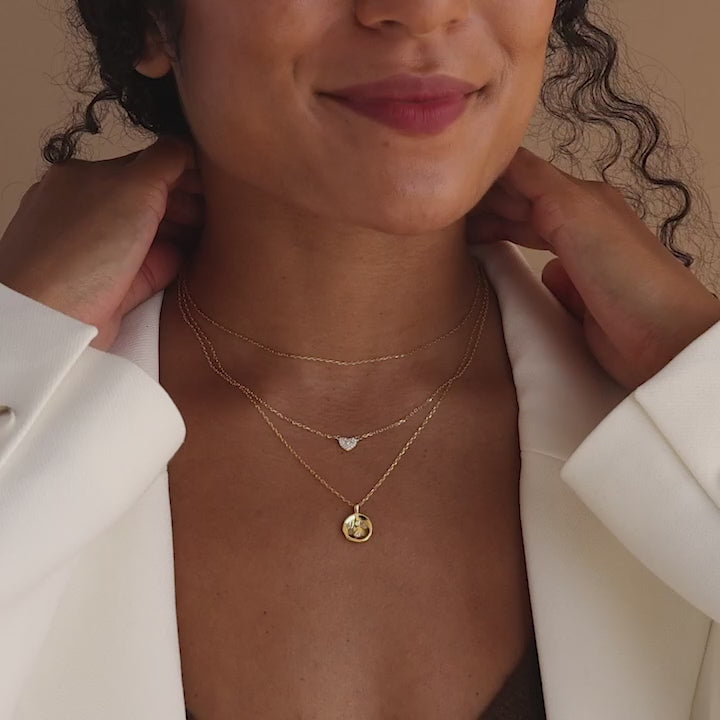 Baby Handprint Coin Necklace