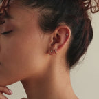 Art Deco Flatback Studs in 18K Gold