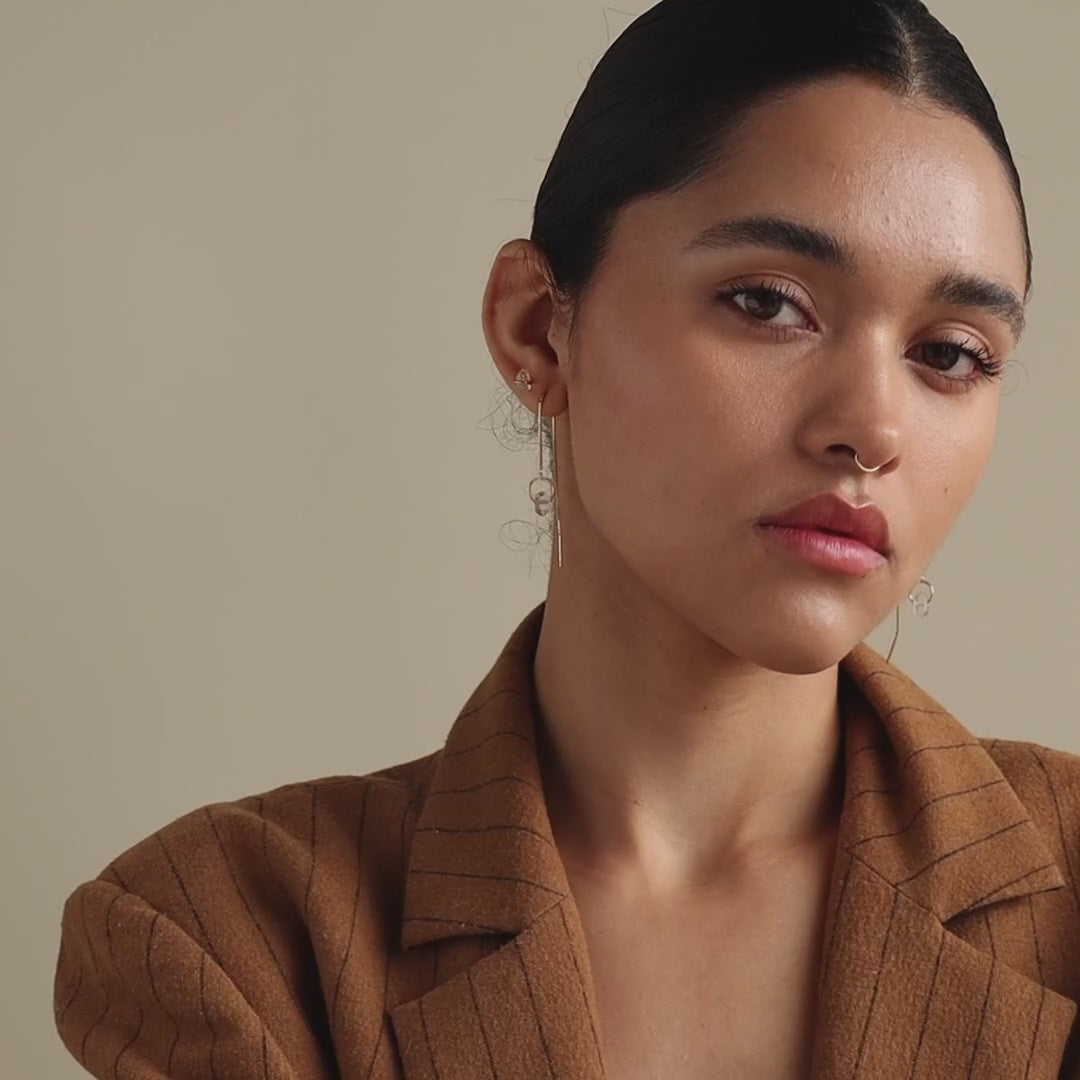 Herkimer Diamond Threader Earrings