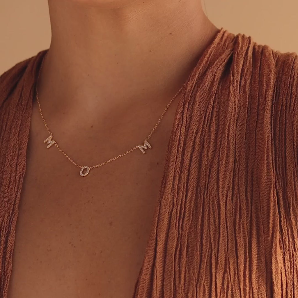 Pave Mom Necklace