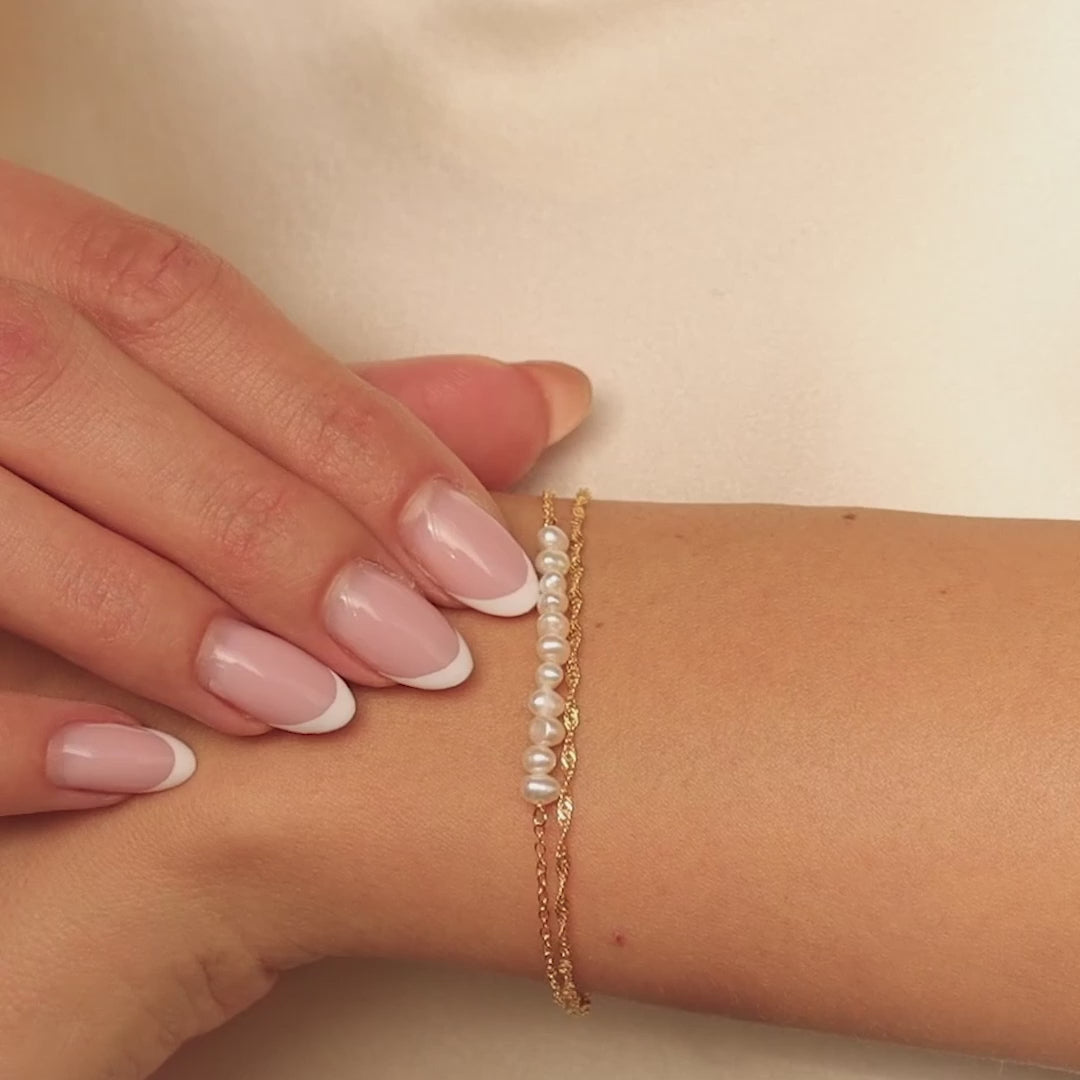 Pulsera torcida de perlas dúo