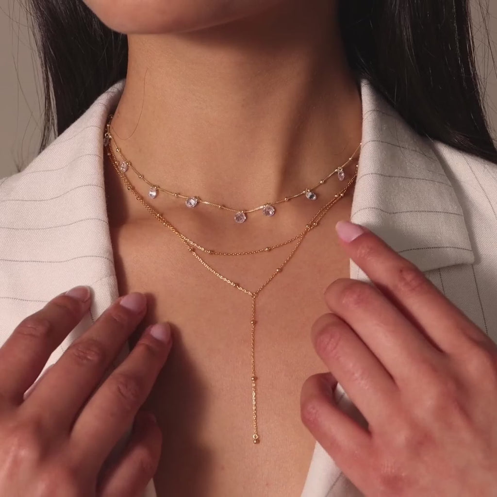 Satellite Diamond Necklace in 18K Gold