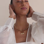 Luna Name Necklace in Paperclip Chain