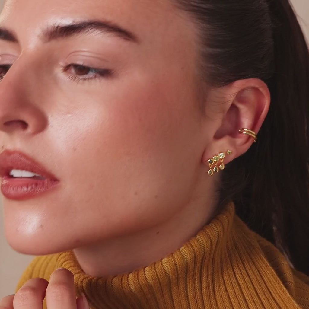Gemstone Raindrop Studs