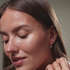 Pave Pearl Drop Huggies