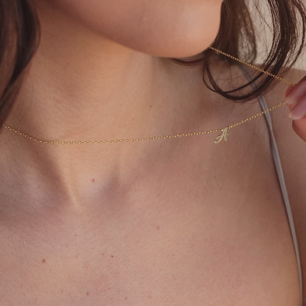 Grace Dainty Initial Necklace