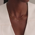 Dainty Herringbone Necklace in 18K Gold