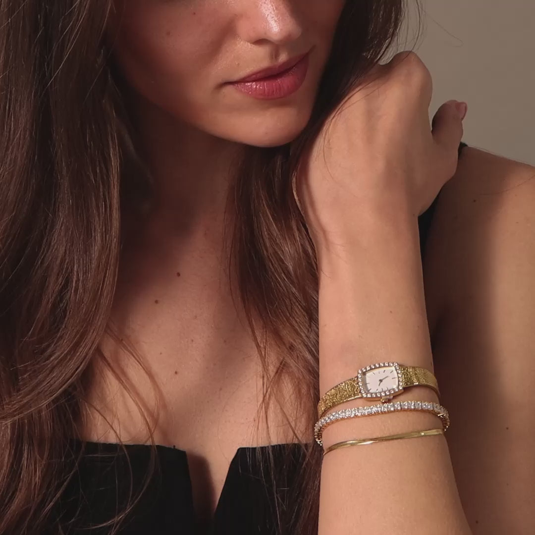 Bracelet tennis en diamant princesse