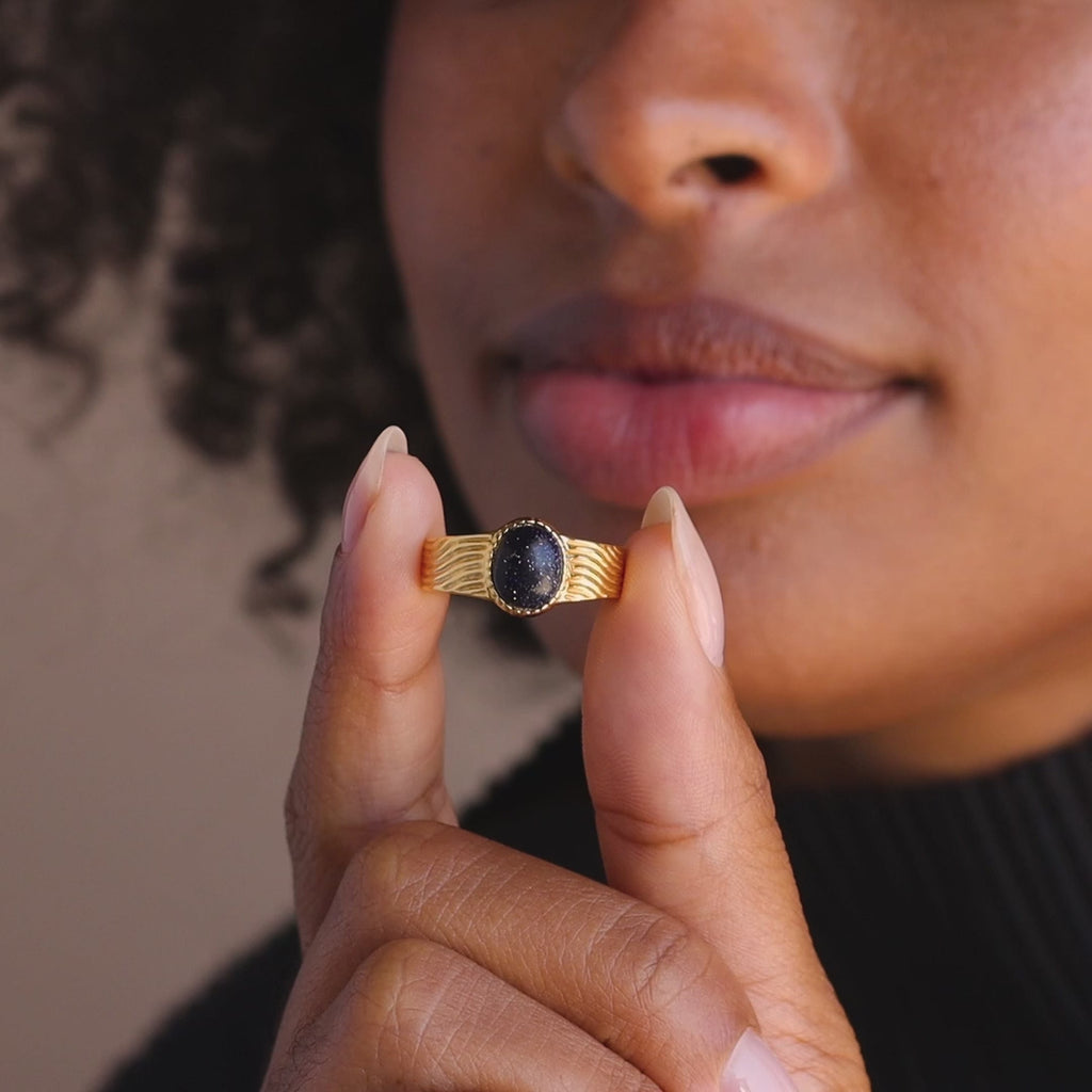Celestial Black Signet Ring