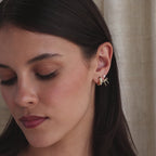 Pearl & Bow Ear Jackets in 18K Gold