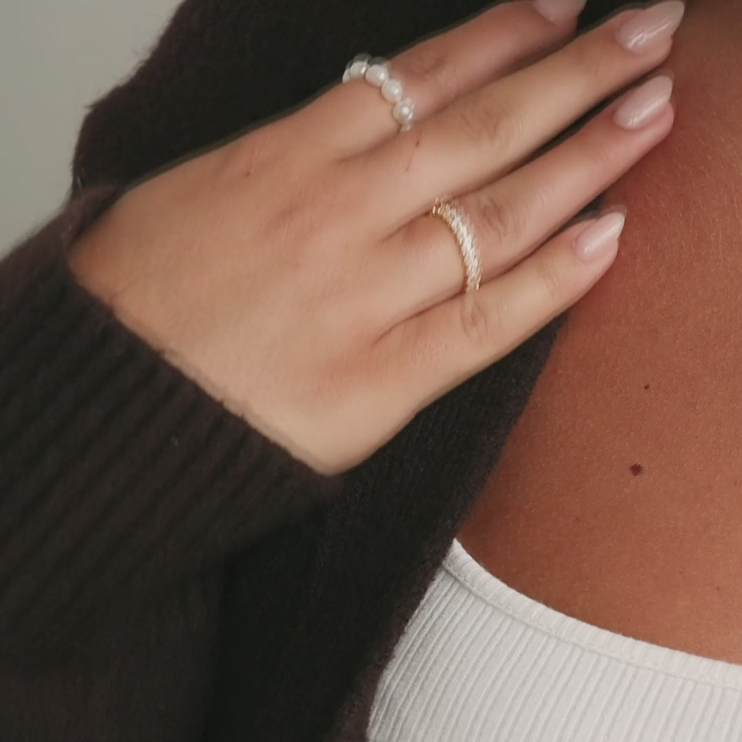 Bague Éternité Marquise avec pierre de naissance