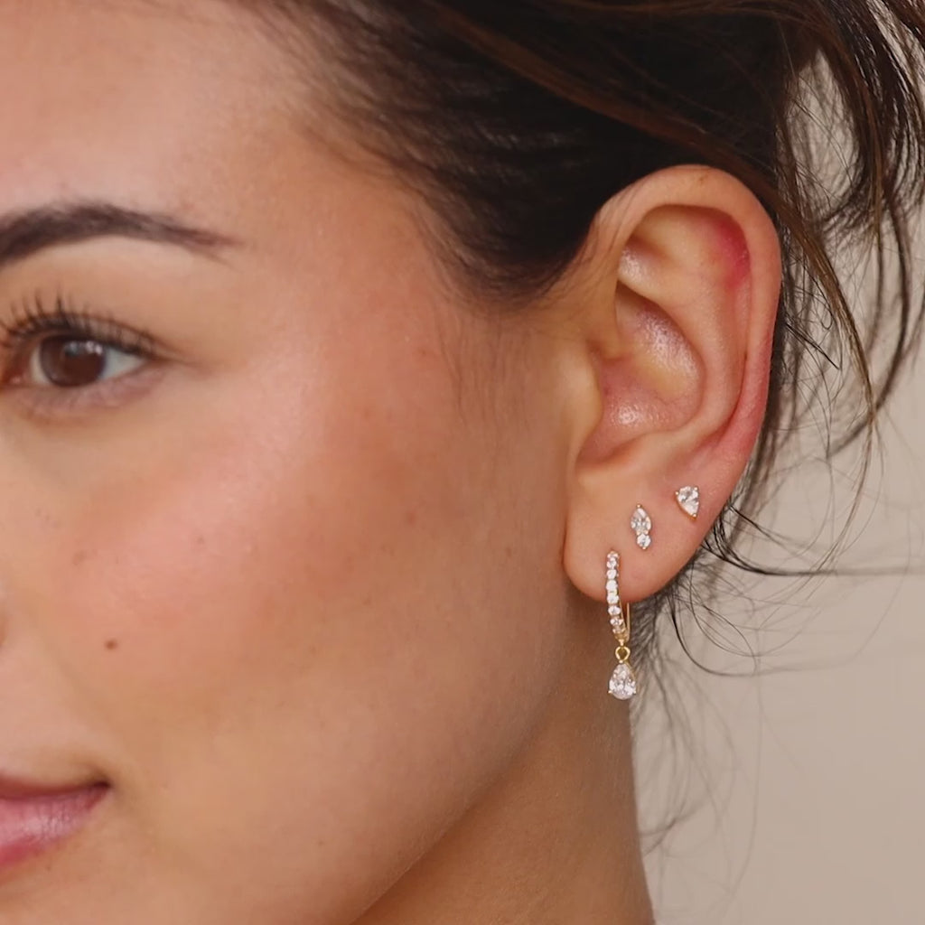 Diamond Drop Earrings Set