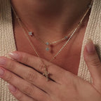 Vintage Diamond Cross Necklace in 18K Gold