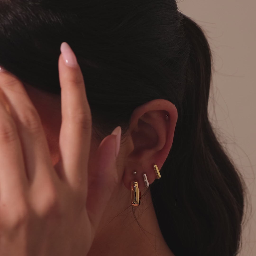 Bold Link Hoops in 18K Gold