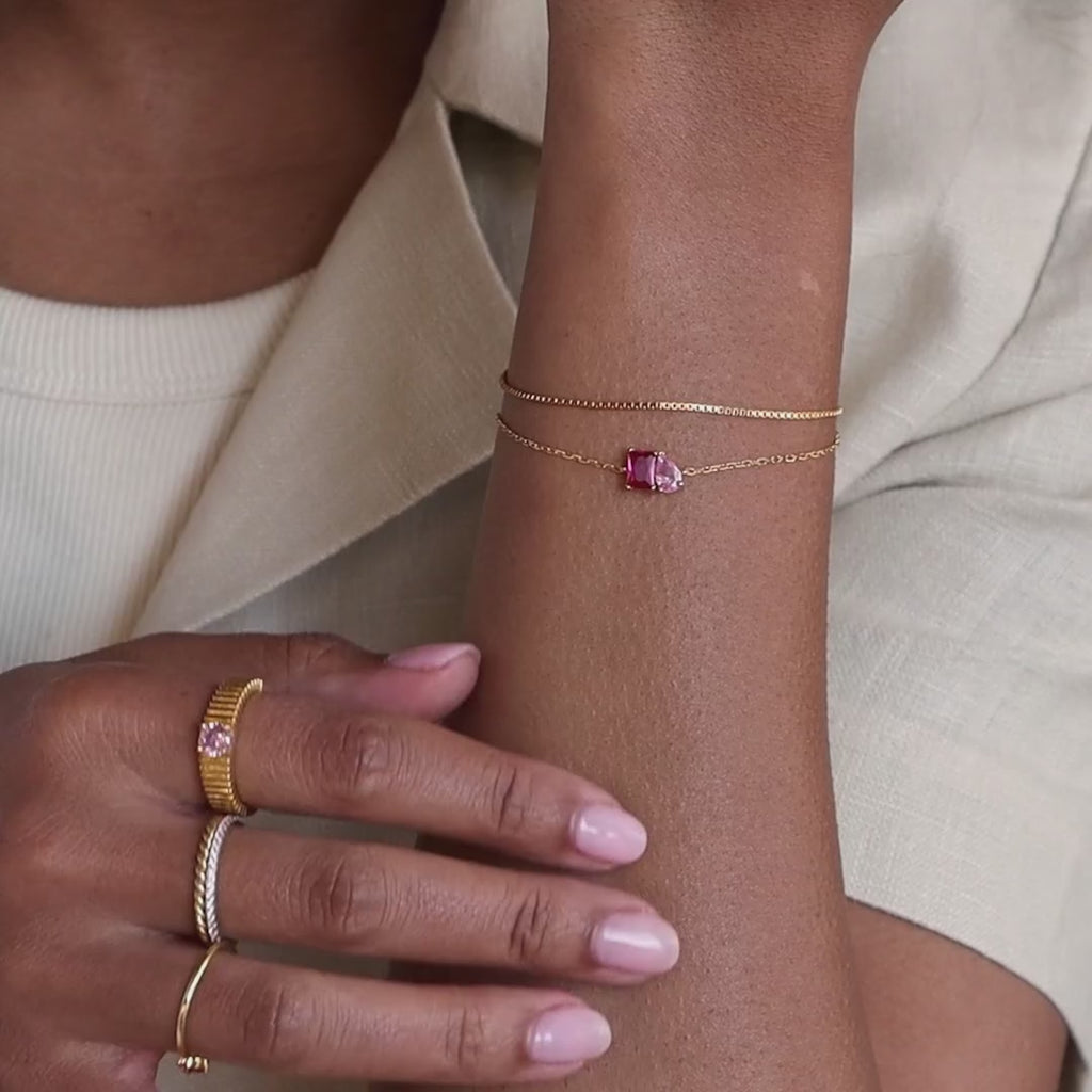 Toi et Moi Birthstone Bracelet