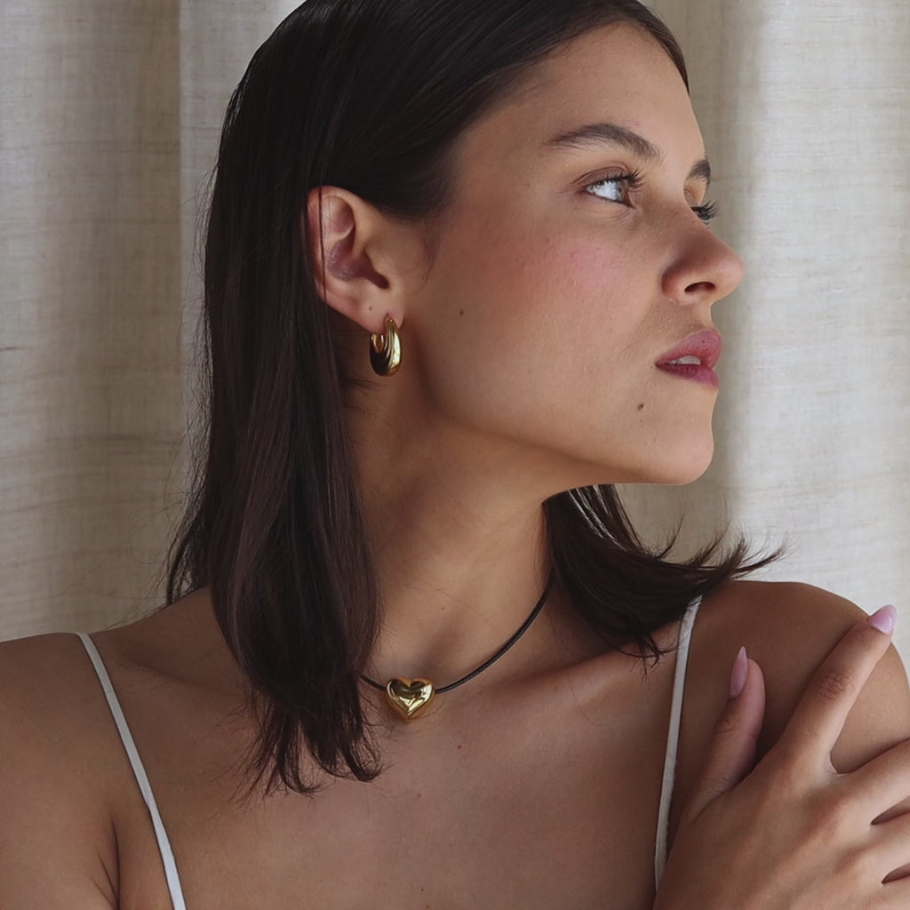 Chunky Puff Heart Necklace