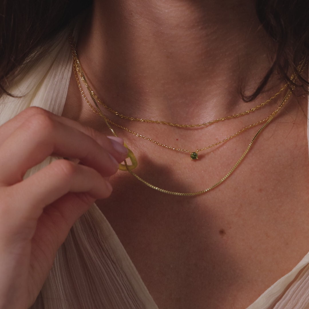 Interlocking Jade Heart Necklace in Silver