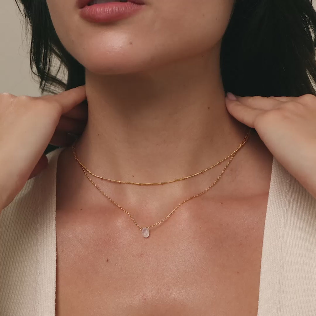 Teardrop Moonstone Necklace in Sterling Silver
