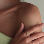 Garnet Drop Chain Ring