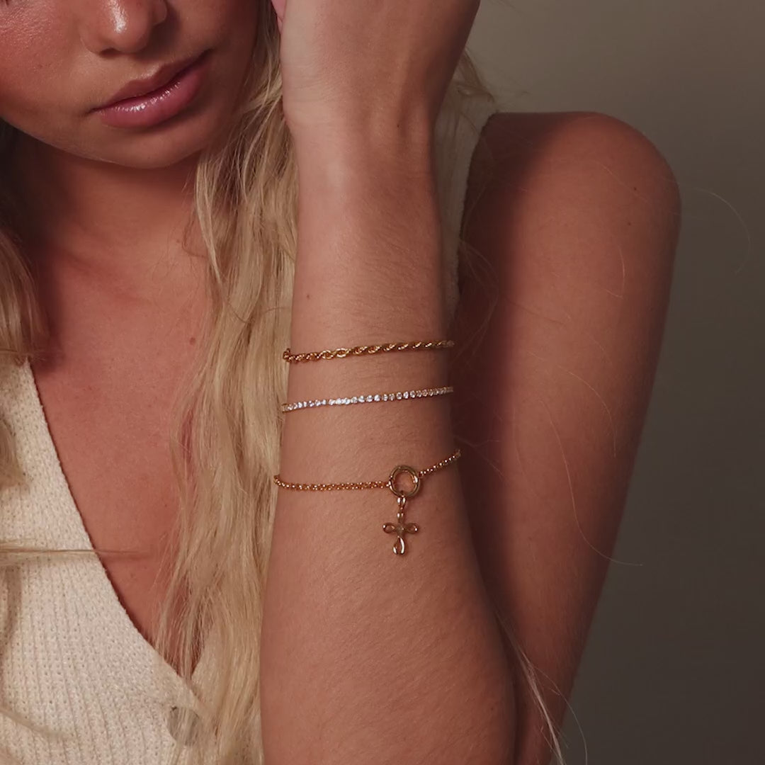 Infinity Cross Charm in Silver