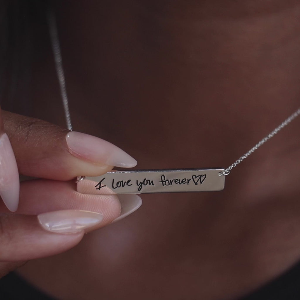 Handwriting Bar Necklace