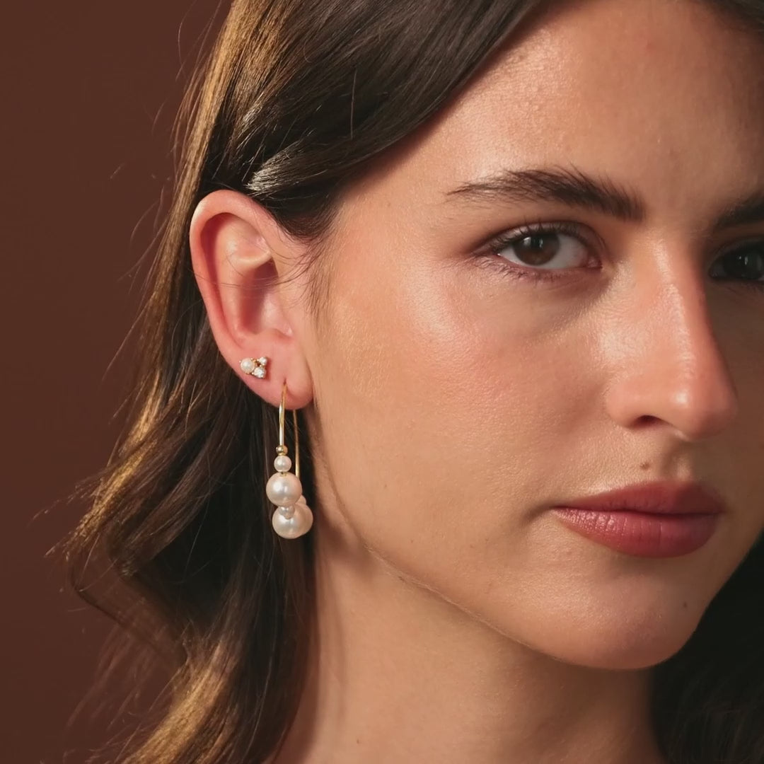 Statement Pearl Hoops