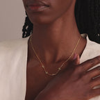 Multiple Bubble Letter Necklace in 18K Gold