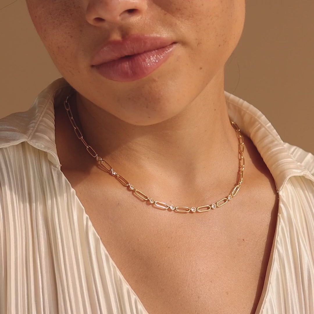 Collar con clip de diamantes