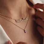 Collier marquise personnalisé avec pierre de naissance