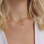 Collier avec pierre de naissance Morse initiale