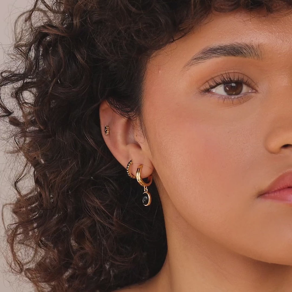 Onyx Diamond Earrings Set