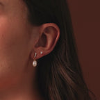 Diamond Pearl Droplet Earrings in 18K Gold