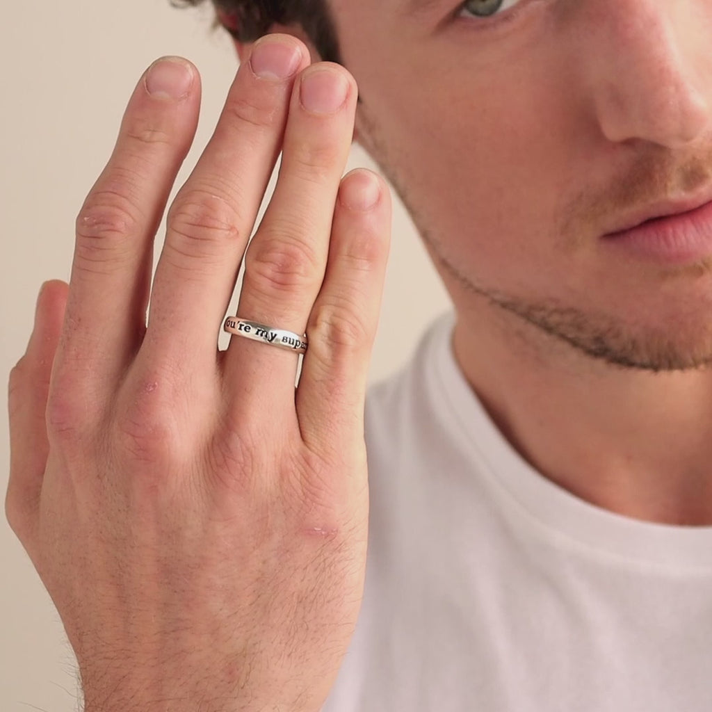 Half Round Fingerprint Ring