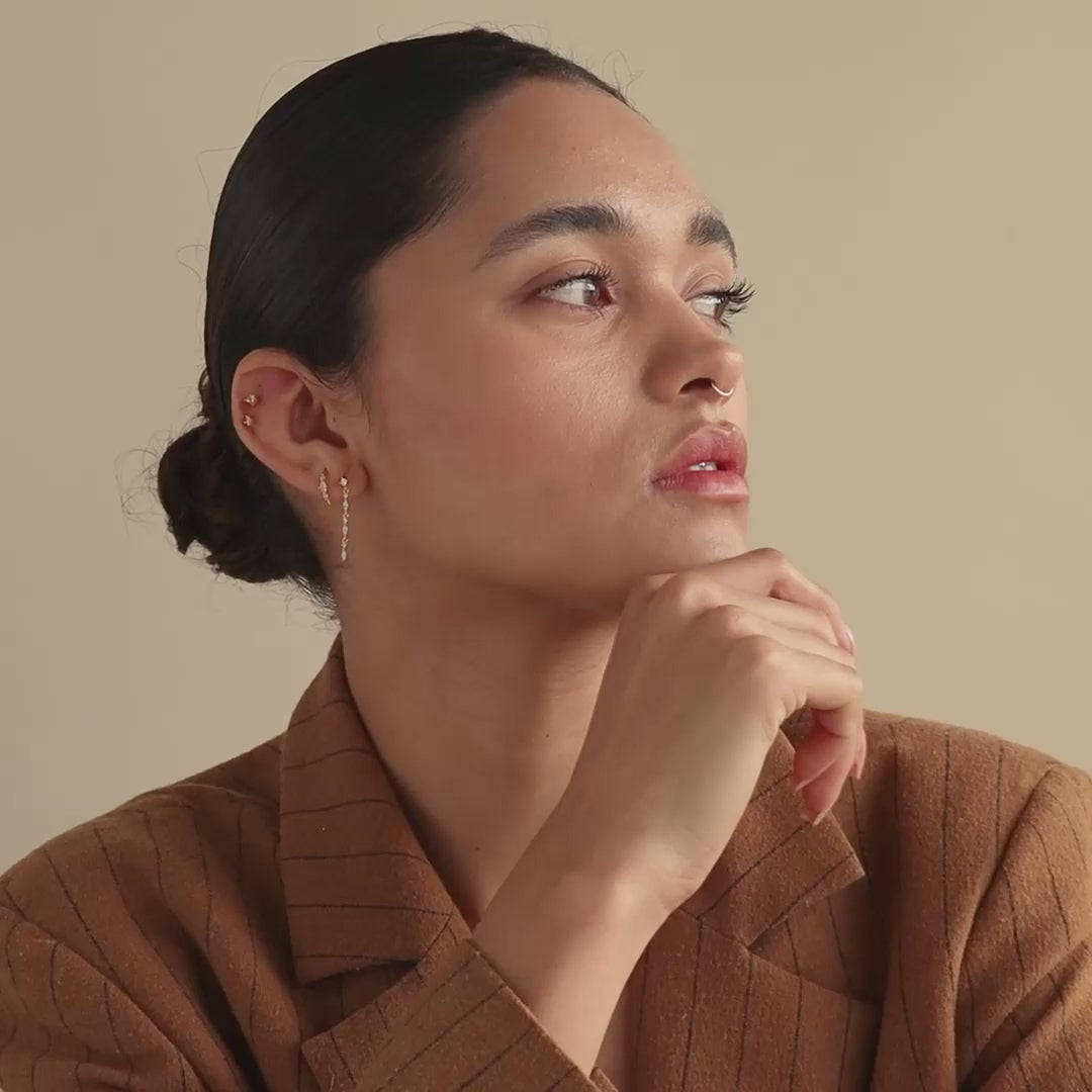 Dainty Diamond Drop Earrings