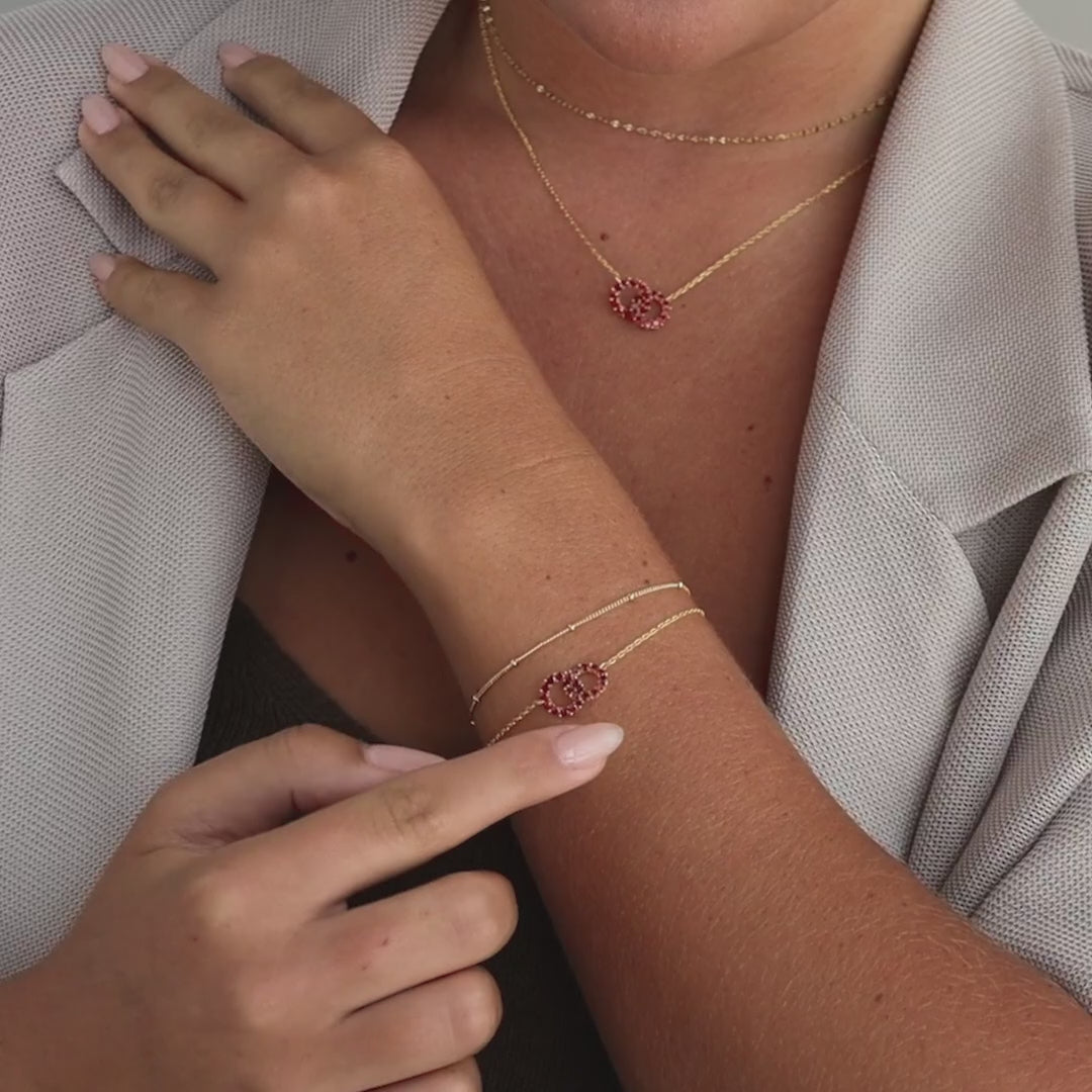 Interlocking Duo Birthstone Bracelet