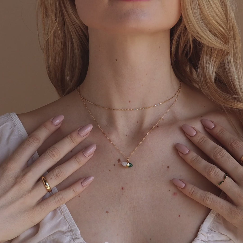 Malachite & Moonstone Necklace