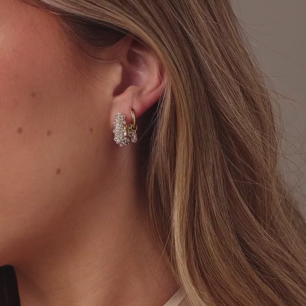 Textured Pearl Wrap Hoops