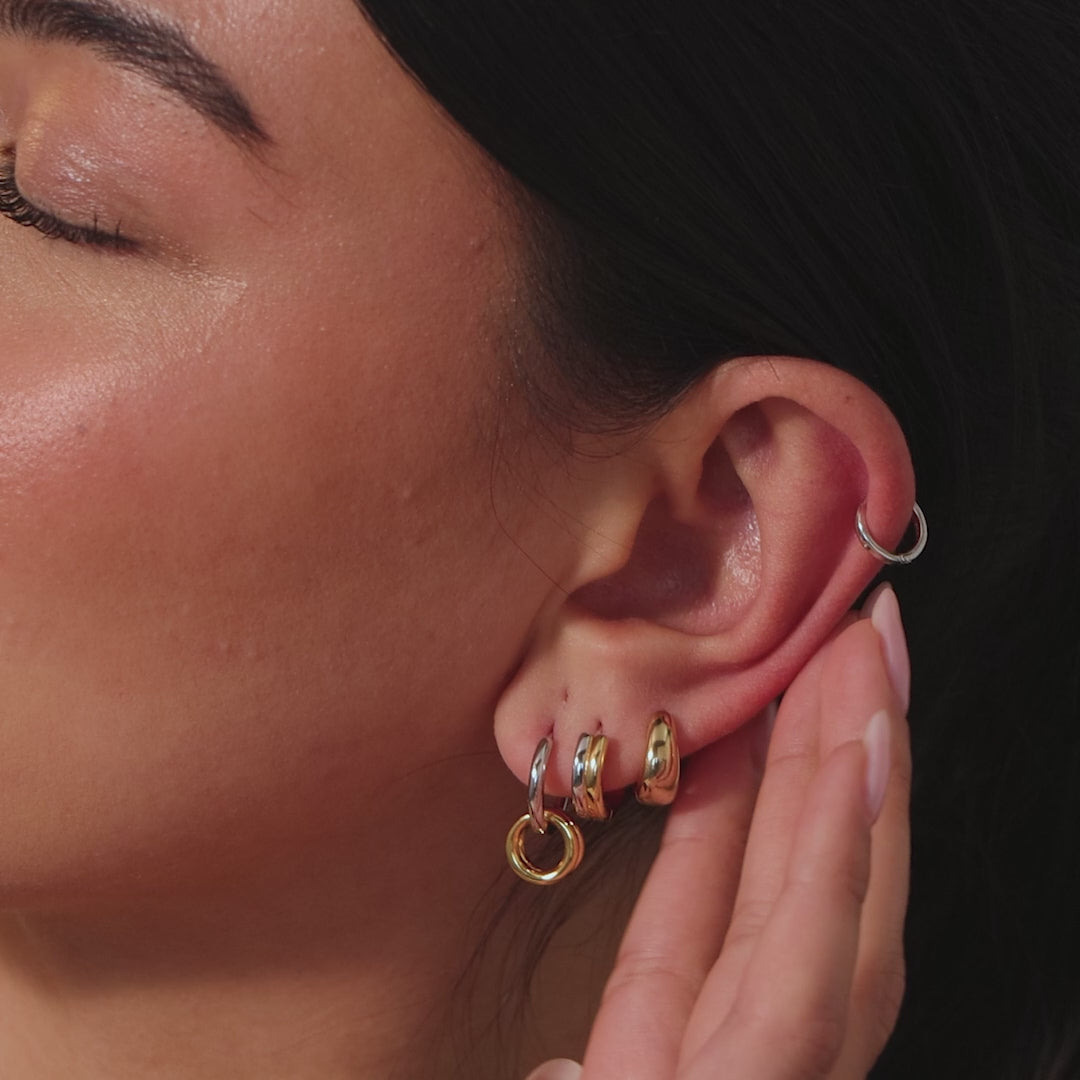 Duo Link Mixed Metal Hoops