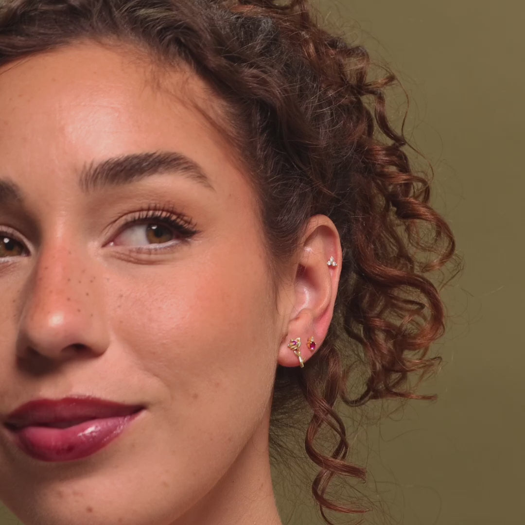 Birth Flower Stud Earrings