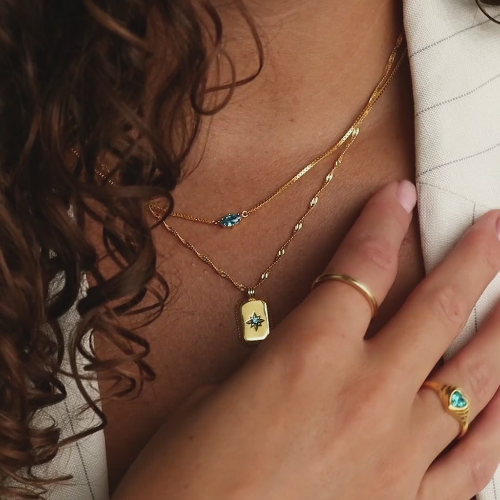 Dainty Marquise Birthstone Necklace