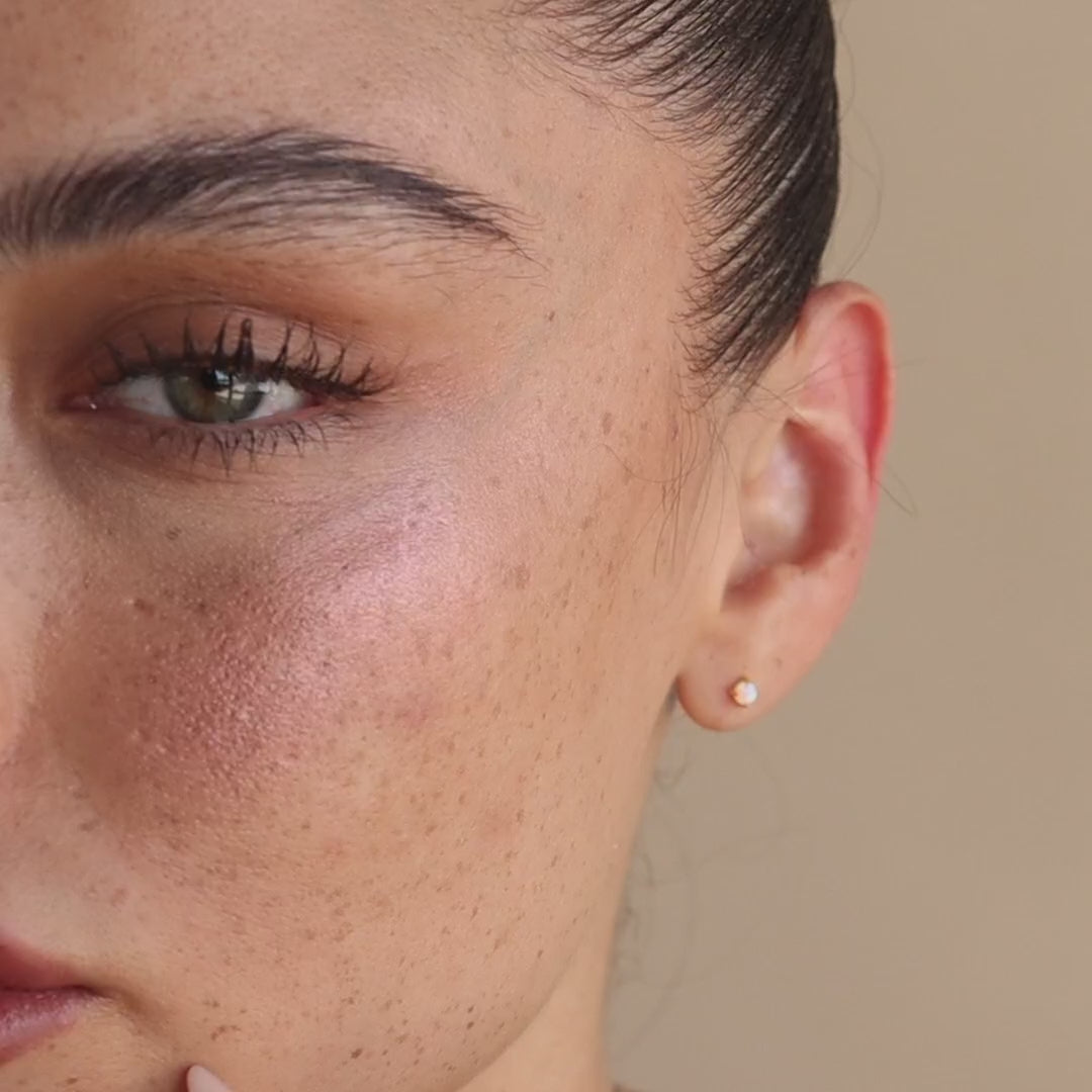 Opal Flat Back Studs in 18K Gold