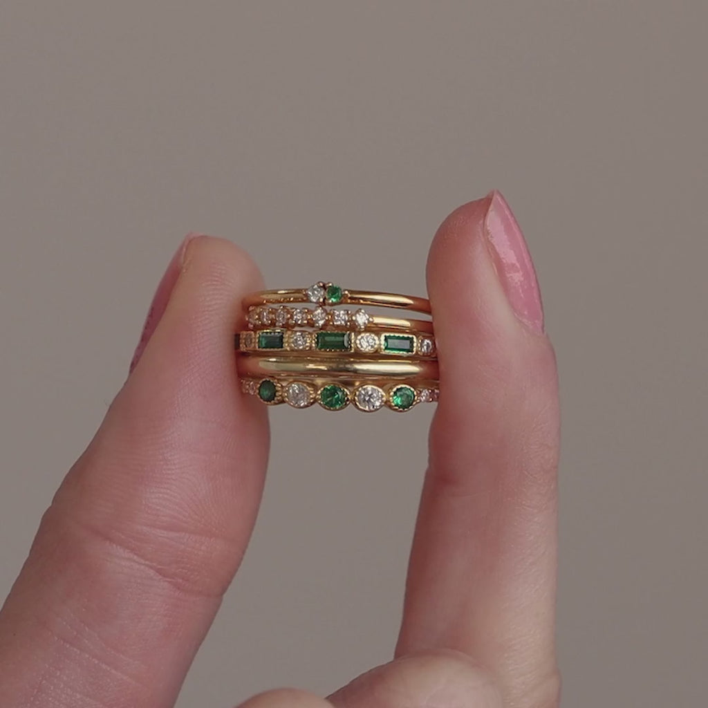 Mini bague pierre de naissance Toi et Moi