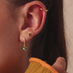 Malachite Blossom Drop Huggies
