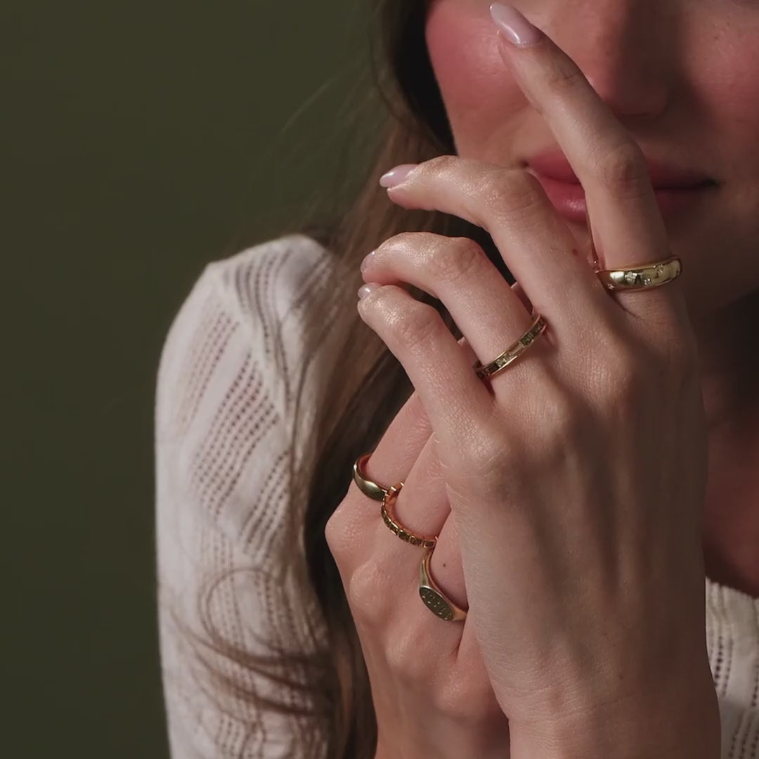 Peridot Inlay Eternity Ring