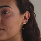 Bow Chain Studs in 18K Gold