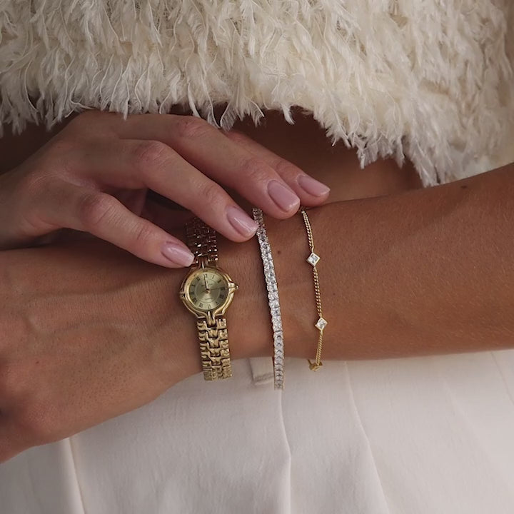 Bracelet tennis Princess Diamond en or blanc