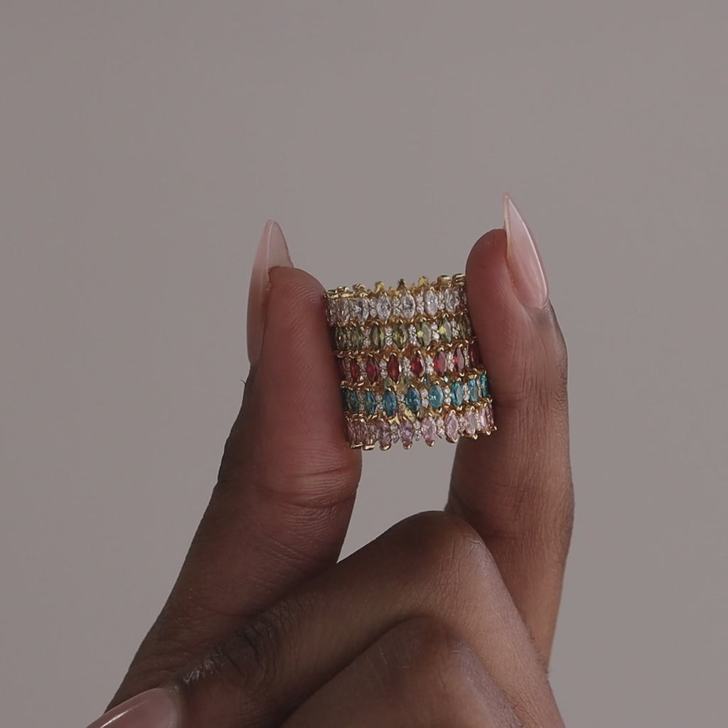 Marquise Infinity Birthstone Ring