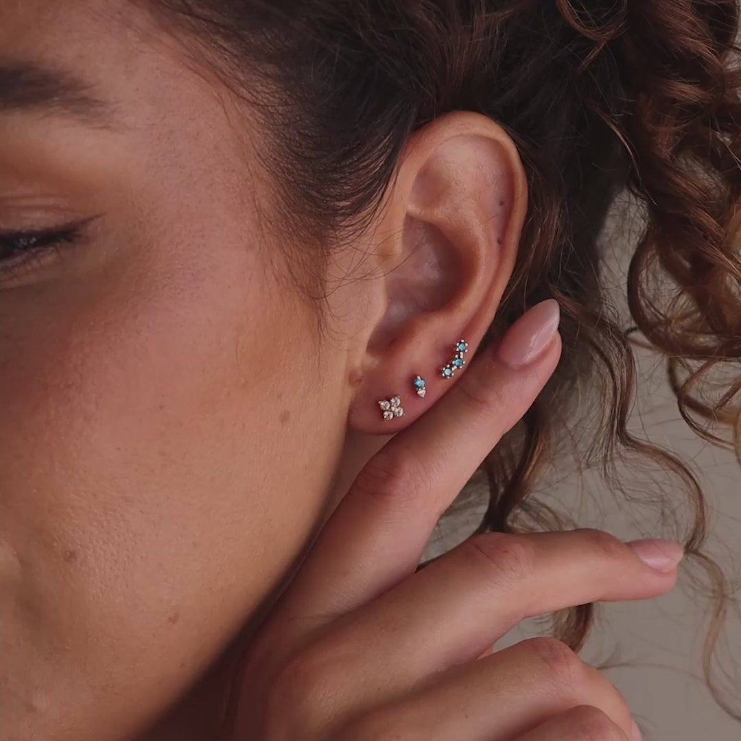 Tiny Duo Birthstone Flatback Studs