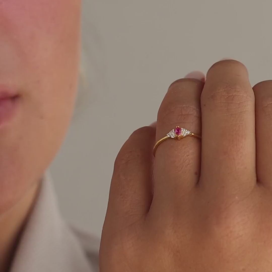 Tiny Marquise Birthstone Ring