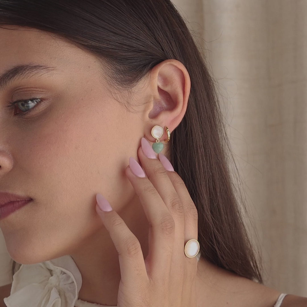 Jade Heart Drop Earrings